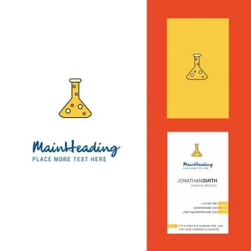 Beaker Creative Logo and business card. vertical Design Vector Stock Illustration