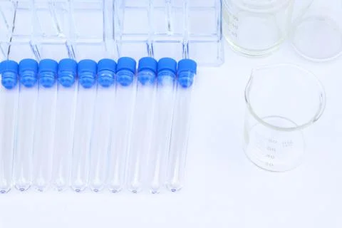 Beaker Equipment for laboratory 스톡 사진