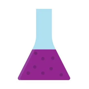 Beaker flask education sign vector icon. Discovery lab development solution t Stock Illustration