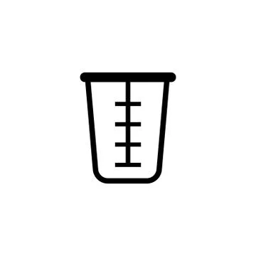 Beaker Glass Cap, Kitchen Measuring Cup. Flat Vector Icon illustration. Simpl Stock Illustration