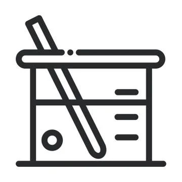Beaker glass sample laboratory science and research line style icon 스톡 일러스트