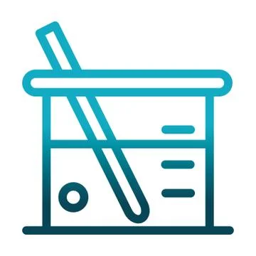 Beaker glass sample laboratory science and research gradient style icon イラスト素材