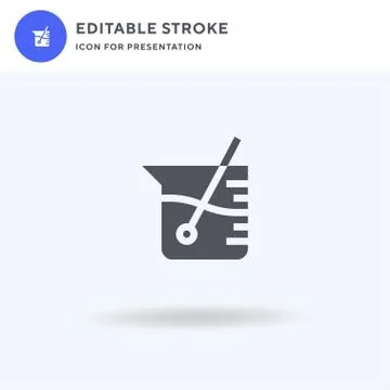 Beaker icon vector, filled flat sign, solid pictogram isolated on white, logo Stock Illustration