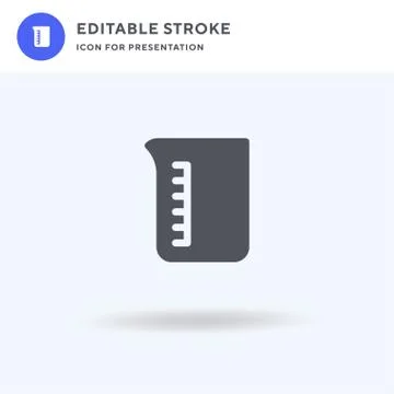 Beaker icon vector, filled flat sign, solid pictogram isolated on white, logo Illustrazione stock