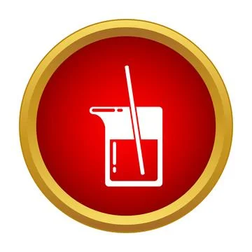 Beaker with liquid and stirrer icon Stock Illustration
