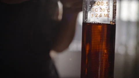 A beaker with liquid Video stock 137671612