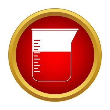 Beaker with liquid inside science experiment icon Illustrazione stock