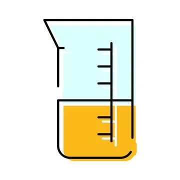 Beaker with liquid measuring science experiment Stock Illustration