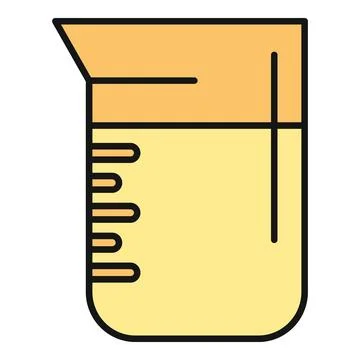 Beaker with liquid for science experiment or research Stock Illustration