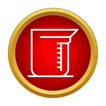 Beaker measuring liquid volume in a laboratory icon Illustration