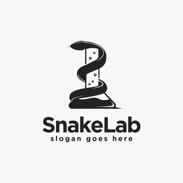 Beaker Snake Laboratory Logo Vector icon illustration on white background Stock Illustration