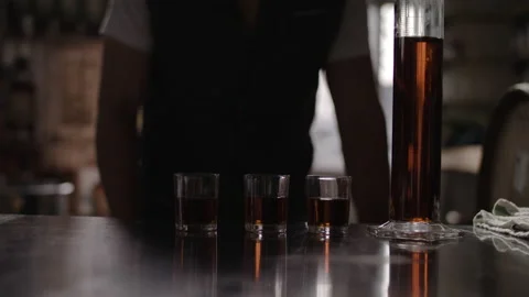 A beaker on a table Stock Footage 137670681