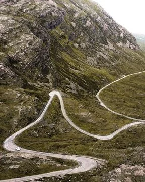 Bealach na Bà - Drone Point of View Stock Photos