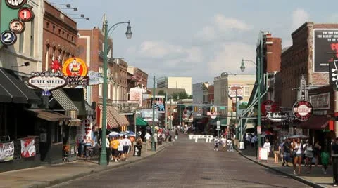 Beale Street In Memphis Stock Footage