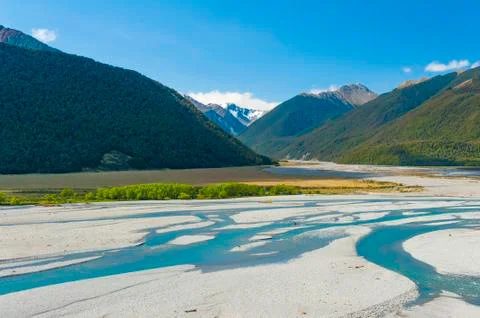 Bealey River in Arthur Pass Stock Photos