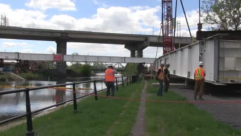 Beam and Crane Stock Footage 135469487