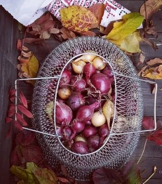 Beam in baskets. Stock Photos
