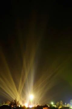 Beam could into the dark sky Stock Photos