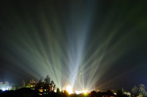 Beam could into the dark sky Stock-Fotos