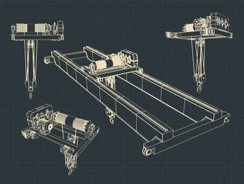 Beam Crane blueprints Stock Illustration
