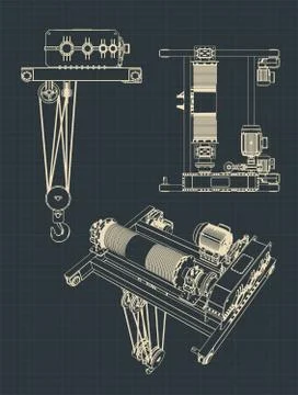Beam Crane drawings Stock Illustration
