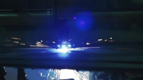Beam cutting through metal Stock Footage 153752665
