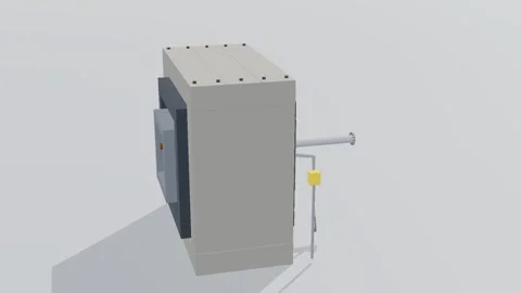 Beam dump accelerator 3d loop white background 3D animation seamless loop Stock Footage 341848426