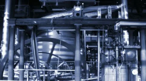 Beam engine stylized to look like old footage. Stock Footage 12035978