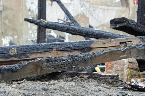 Beam fire damage Stock Photos
