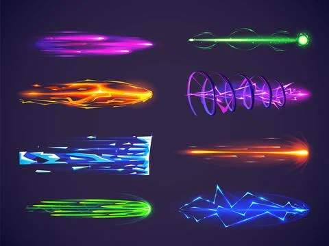 Beam laser effect for weapon or gun in game vector Illustrazione stock