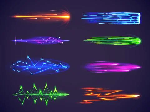 Beam laser effect for weapon or gun in game vector Illustrazione stock