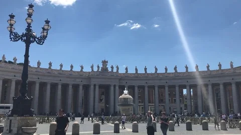Beam of Light Beams Down on Vatican Square Stock Footage 78210380