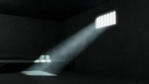 A beam of light in the dark prison cell Stock Footage 326310655