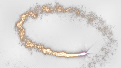 A beam of light that traces a circle while emitting sparkling particles Stock Footage 332193285