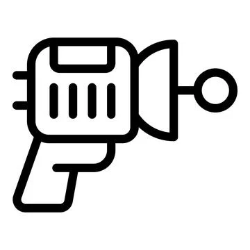 Beam pistol icon outline vector. Future space weapon Stock Illustration