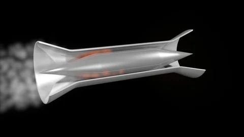 Beam powered scramjet 3d animation simulation Stock Footage 124534198