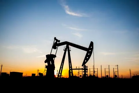 Beam pumping unit Stock Photos