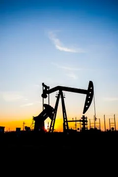 Beam pumping unit Stock Photos