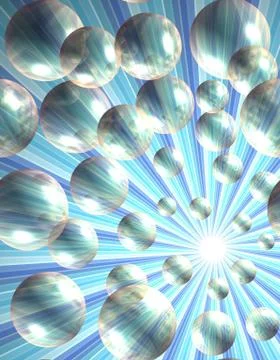 Beam of rays abstract background with bubbles Stock Illustration