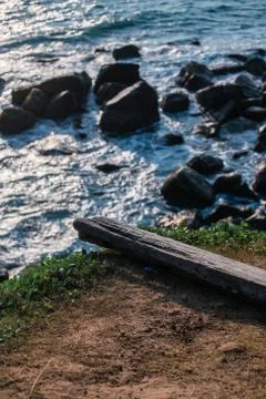 Beam on rocket seaside Stock Photos