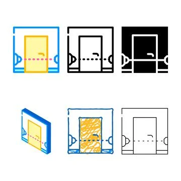 Beam sensor color icon vector color range Illustrazione stock