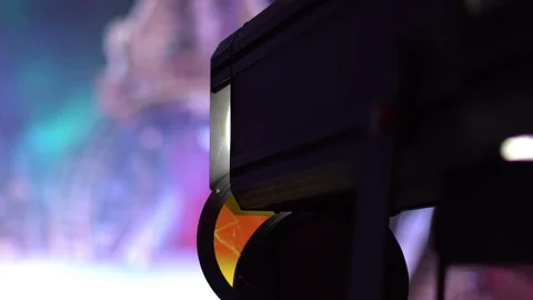 The beam from the spotlight in the dark Stock Footage 95422665