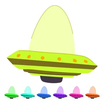 Beam ufo ship vector cartoon graphic Stock Illustration