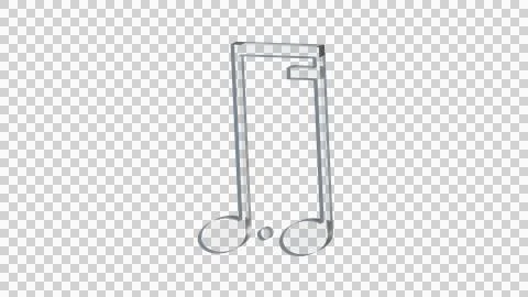 Beamed dotted rhythm notes made of clear reflective glass Stock Illustration