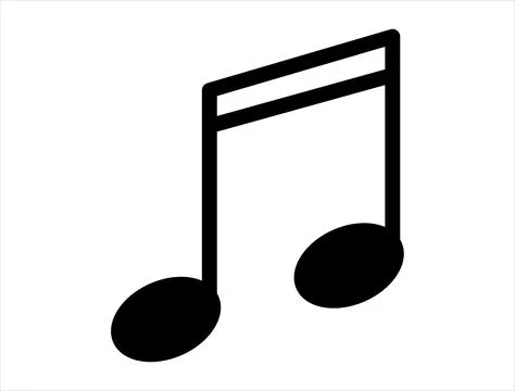 Beamed sixteenth note silhouette vector art Stock Illustration