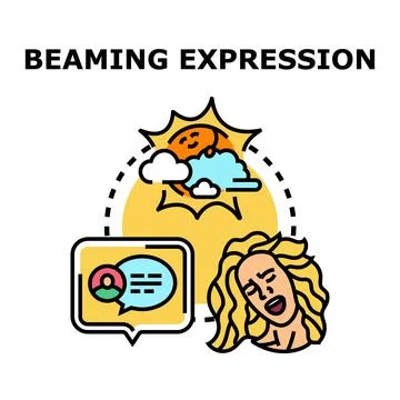 Beaming expression concept symbolizing positive communication and joy Stock Illustration