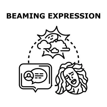Beaming expression concept symbolizing positive communication and joy Stock Illustration