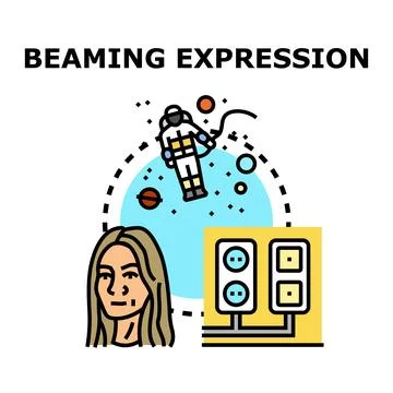Beaming expression concept vector illustration Stock Illustration