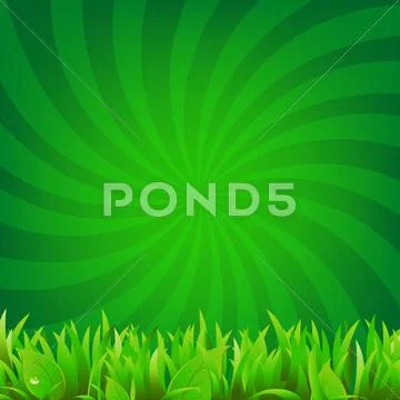 Beams and green grass Stock Illustration