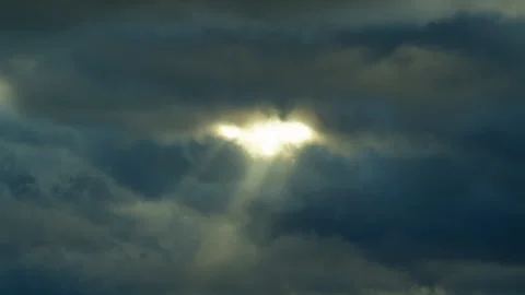 Beams of light come out of the clouds Stock Footage 267070594
